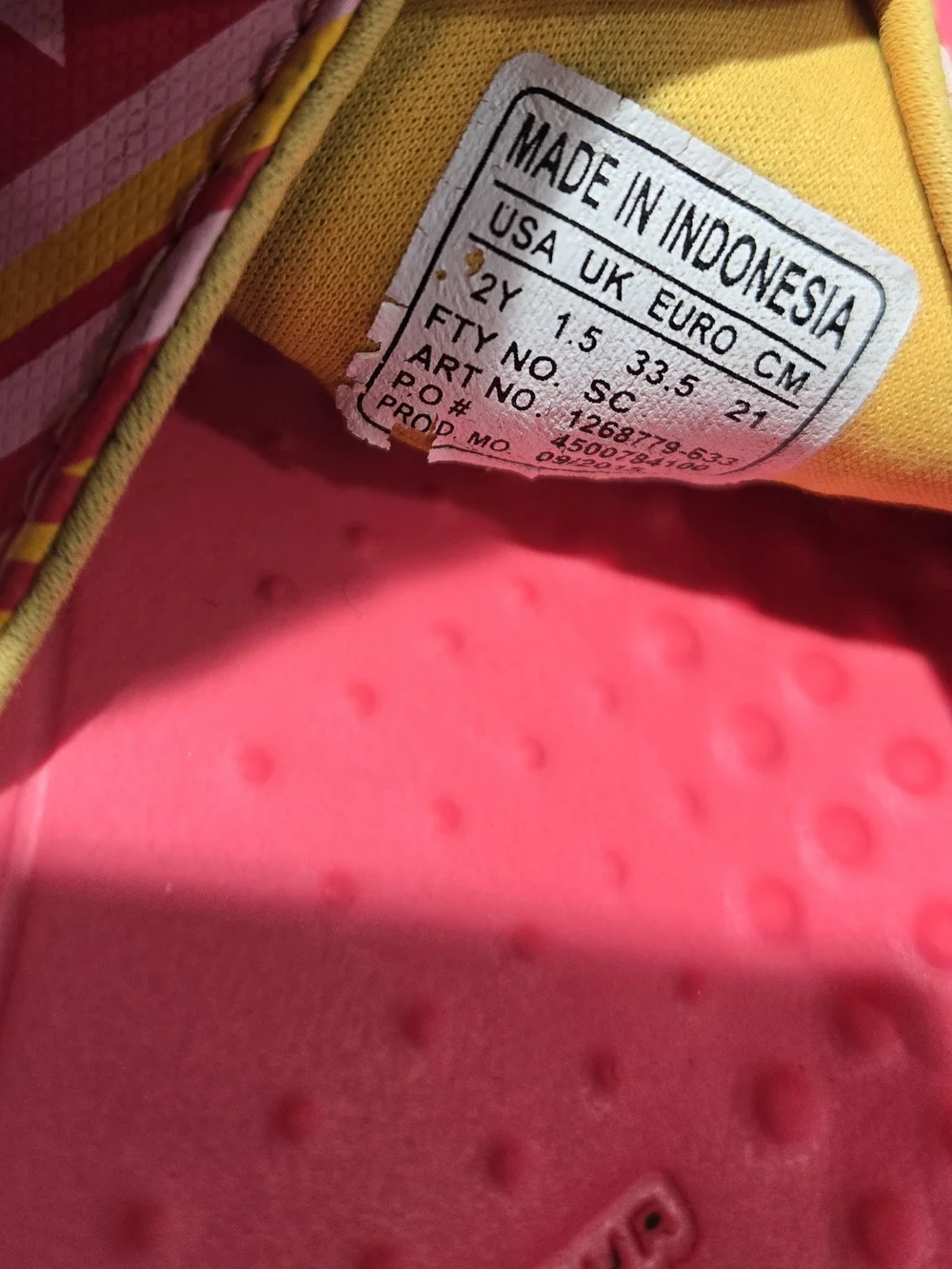 Under Armour Pink & Yellow Patterned Girls' Slide Sandals